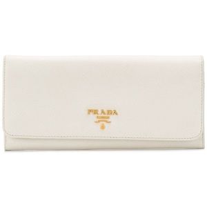 Prada Continental Wallet in off white